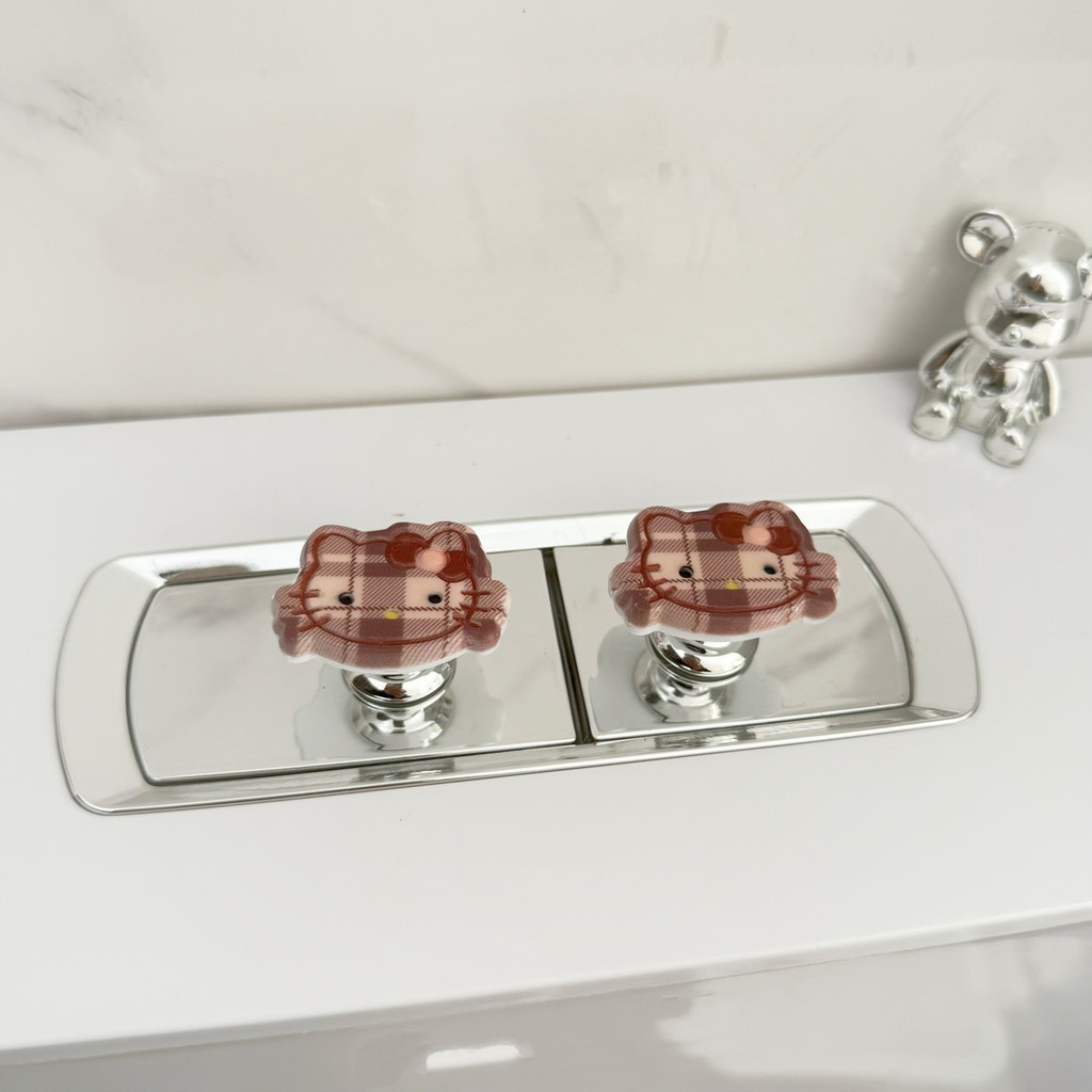 ห้องน้ำแมวการ์ตูนกดปุ่มแรงดันปุ่มเสริมถังน้ำพิเศษสำหรับห้องน้ำในครัวเรือน - รูปที่ 7