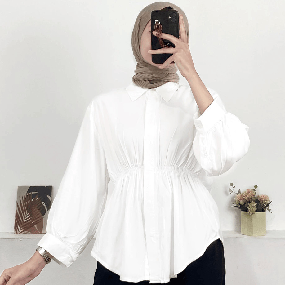 KEMEJA WILLSHA - ZFC HARA BLOUSE / LATEST AIKO SHIRT WOMENS BLOUSE / RUBBER WAIST BLOUSE / CASUAL OU