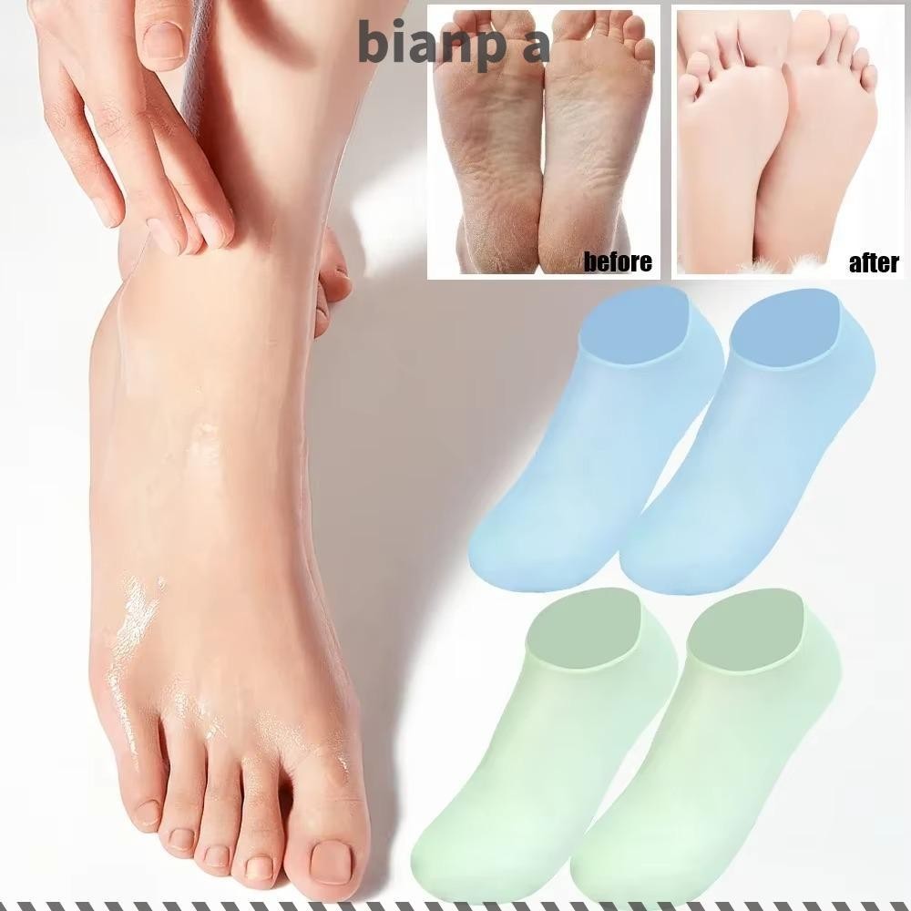 เปียนปา ซิลิโคนถุงเท้าเท้าชุ่มชื้น,นวดสปาลบผิวที่ตายแล้วเท้าดูแลถุงเท้า,เครื่องมือนํามาใช้ใหม่บรรเทาอาการปวดป้องกันชุ่มชื้นเจลถุงเท้าผู้หญิง/หญ