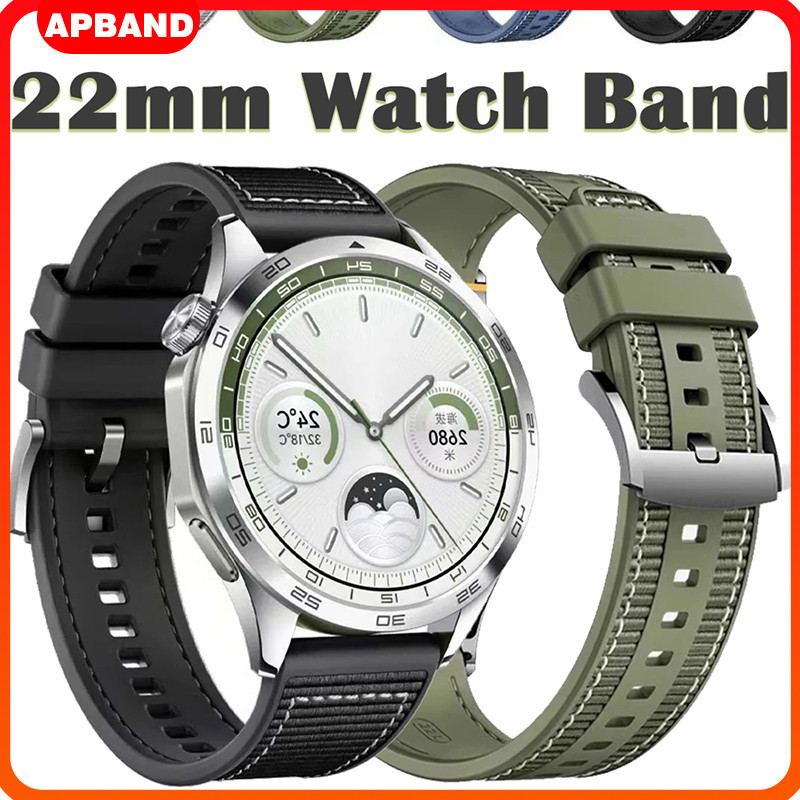 สายยางซิลิโคนไนล่อนขนาด 22 มม for Huawei Watch GT 5/4/3/2/2e Pro 46มม./ Amazfit bip 6/Garmin/ Redmi Watch 5 Active