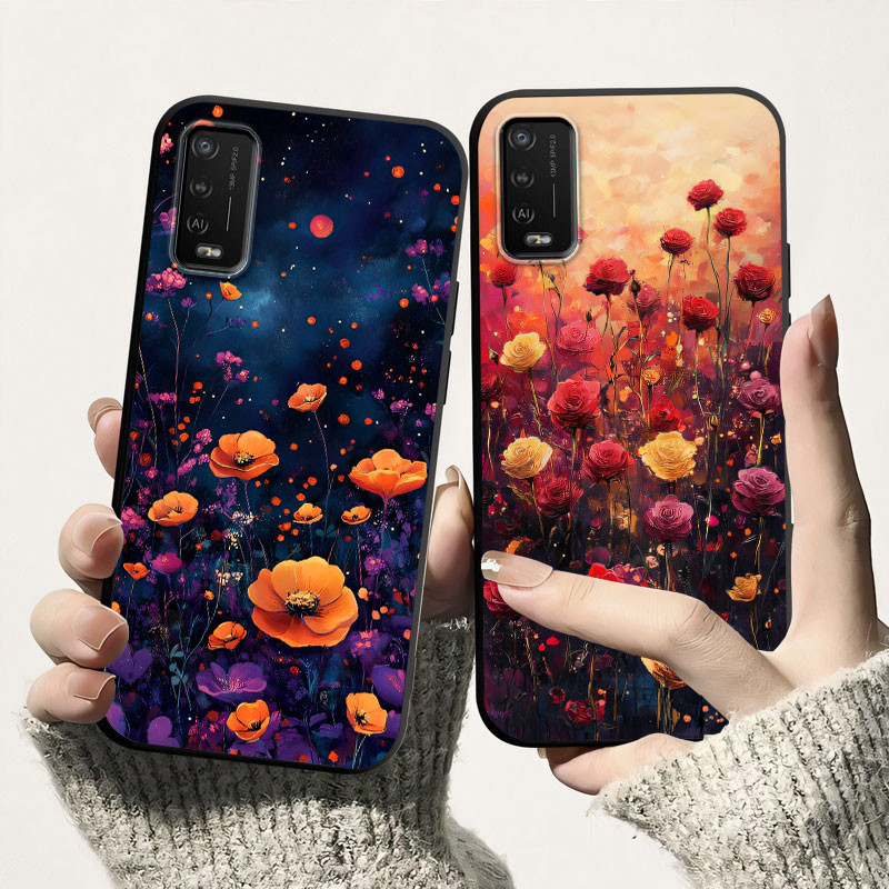 แฟชั่นสําหรับ Wiko Power U20 U10 U30 กรณีสีพิมพ์ดอกไม้ซิลิโคนอ่อนนุ่ม TPU กันกระแทกเคสโทรศัพท์สําหรับ Wiko ดู 4 ปกหลัง