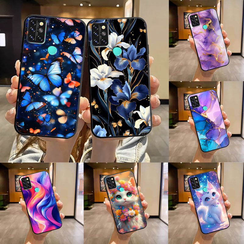 Lucky Butterfly สําหรับ Umidigi A9 A9Pro 2021 9 Max A7/A5 Pro กรณีแมวน่ารักสุนัข Matte Anti Drop ซิล