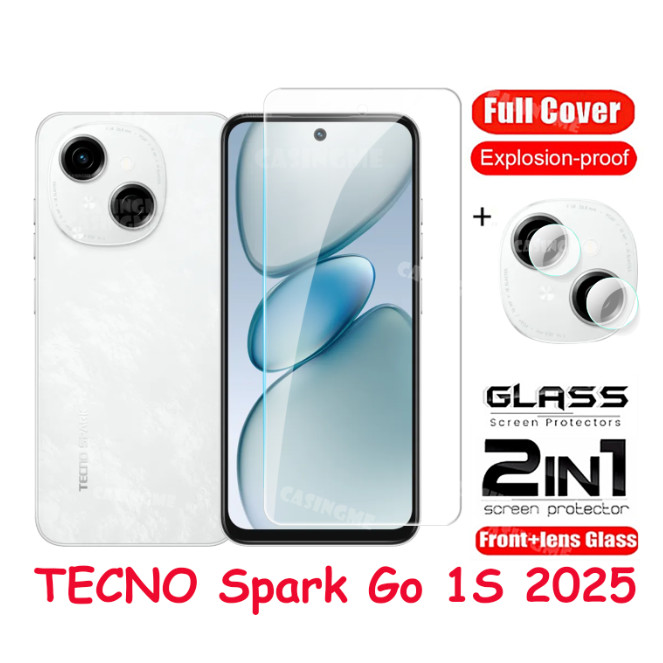 Tecno Spark Go 1S 2025 ฟิล์ม 2 ใน 1 ป้องกันหน้าจอสําหรับ TECNO Spark Go 1 S SparkGO1S 1GO Go1 S 4G 5