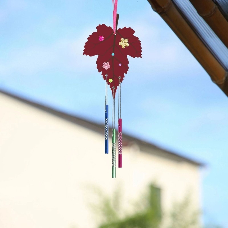 L 6 9 12 ชิ้น Maple Leaf Wind Chimes จิตรกรรมชุด Maple Leaf Wind Chimes ชุด