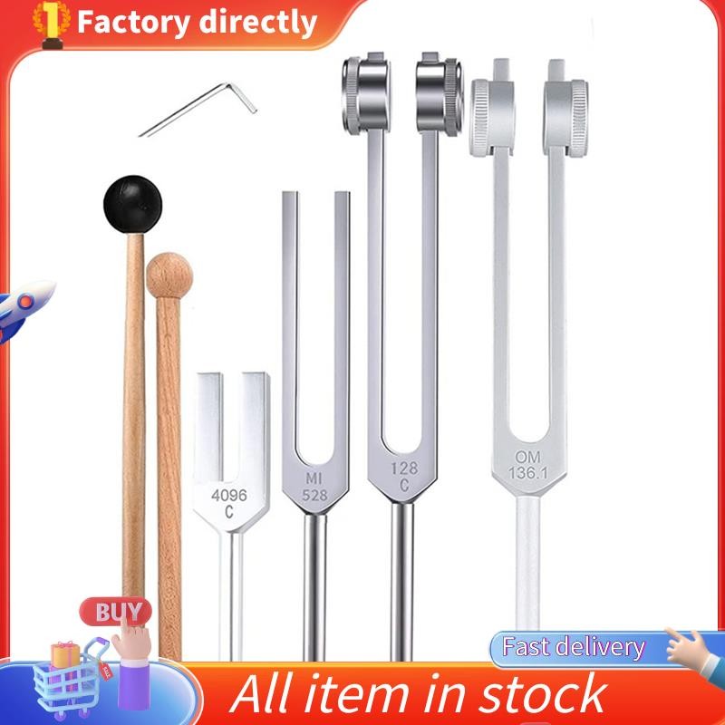 ชุดส้อมปรับแต่ง 4 ชิ้น (128Hz, 136.1Hz, MI 528Hz, 4096Hz),สําหรับ Healing Chakra,Sound Therapy,Relie