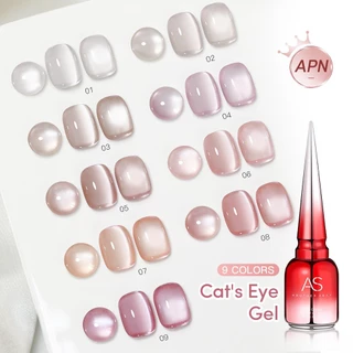 APN สีเจลลูกแก้ว Pink cat eye 9 สี ยาทาเล็บเจล ตกแต่งเล็บ สีเจลทาเล็บ ASฝาแหลม -wenailsth