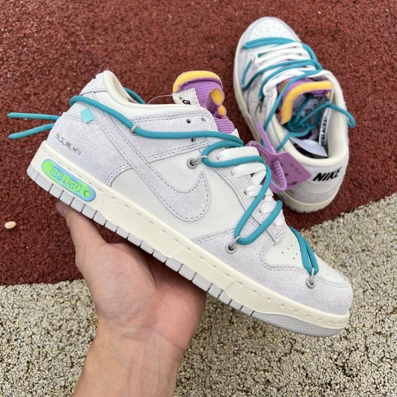 รองเท้า NIKE SB DUNK LOW X OFF-WHITE "THE 50" สีเทา ขาว เขียว พรีเมียม