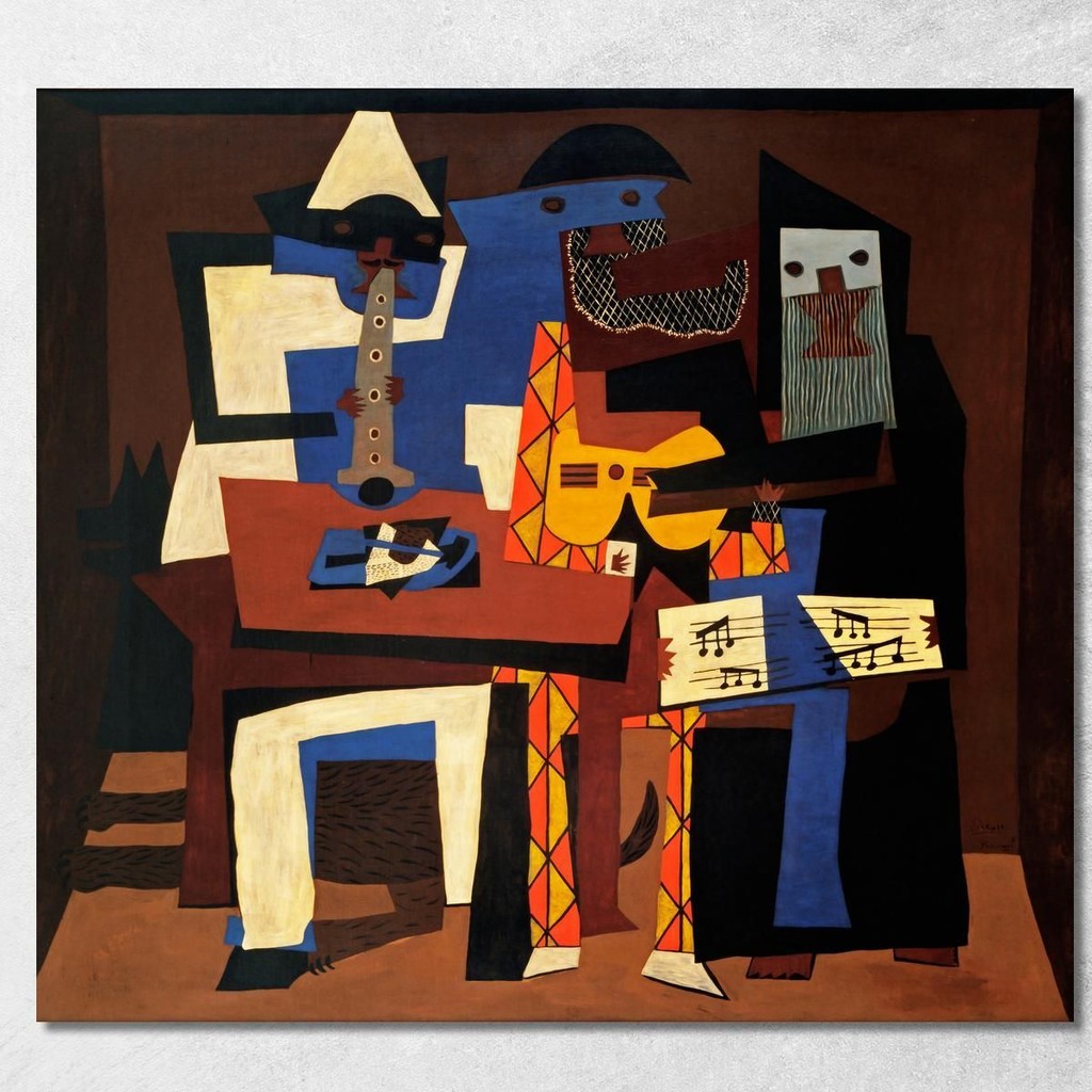 Three Musicians Pablo Picasso, ppc25 ภาพพิมพ์บนผ้าใบแคนวาส