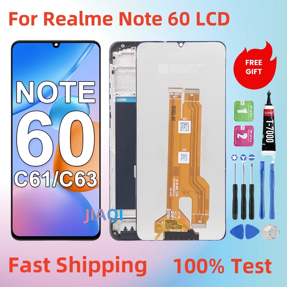 สําหรับRealmeหมายเหตุ 60 / C61 / C63 จอแสดงผลLCD RMX3933 RMX393930 Touch Screen Digitizer Assemblyเป