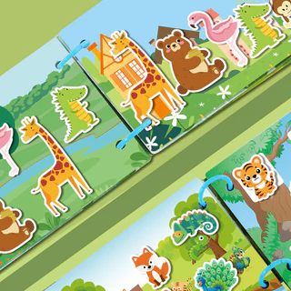 GeeToy สติ๊กเกอร์หนังสือเงียบ หนังสือยุ่งๆ สำหรับเด็ก ของเล่นเสริมพัฒนาการสมองสำหรับเด็ก