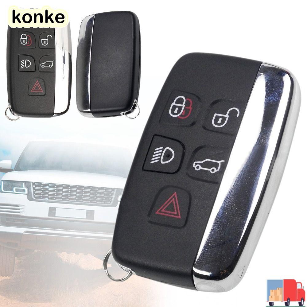 KONKE Remote Fob ฝาครอบ, 5 ปุ่มสีดํากุญแจรถ, ABS Remote Key สําหรับ Land Rover Evoque Discovery 4 Rover Evoque/Jaguar
