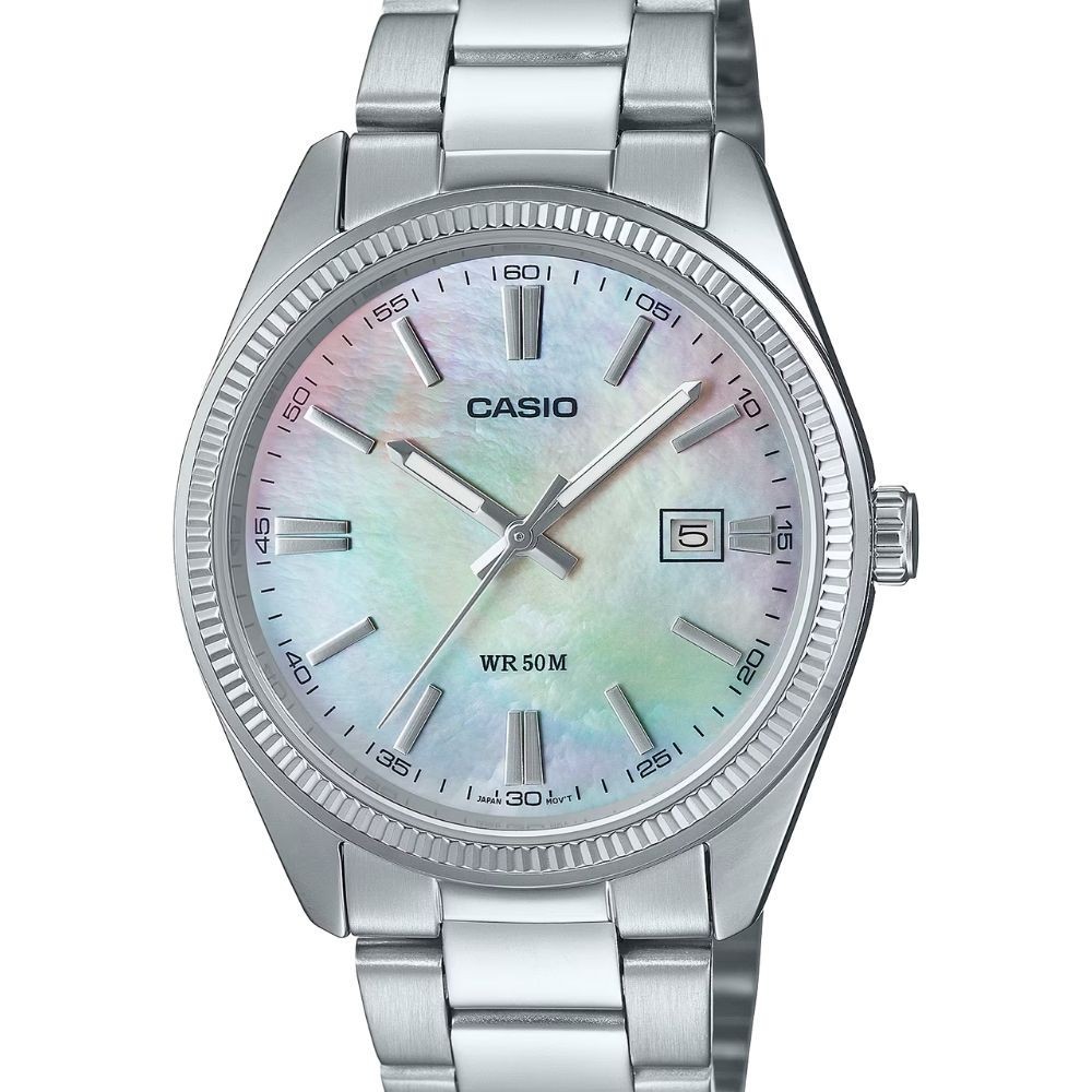 CASIO นาฬิกาข้อมือ CASIO รุ่น MTP-1302DS-7AVDF สายสเตนเลสสตีล  สีมุก