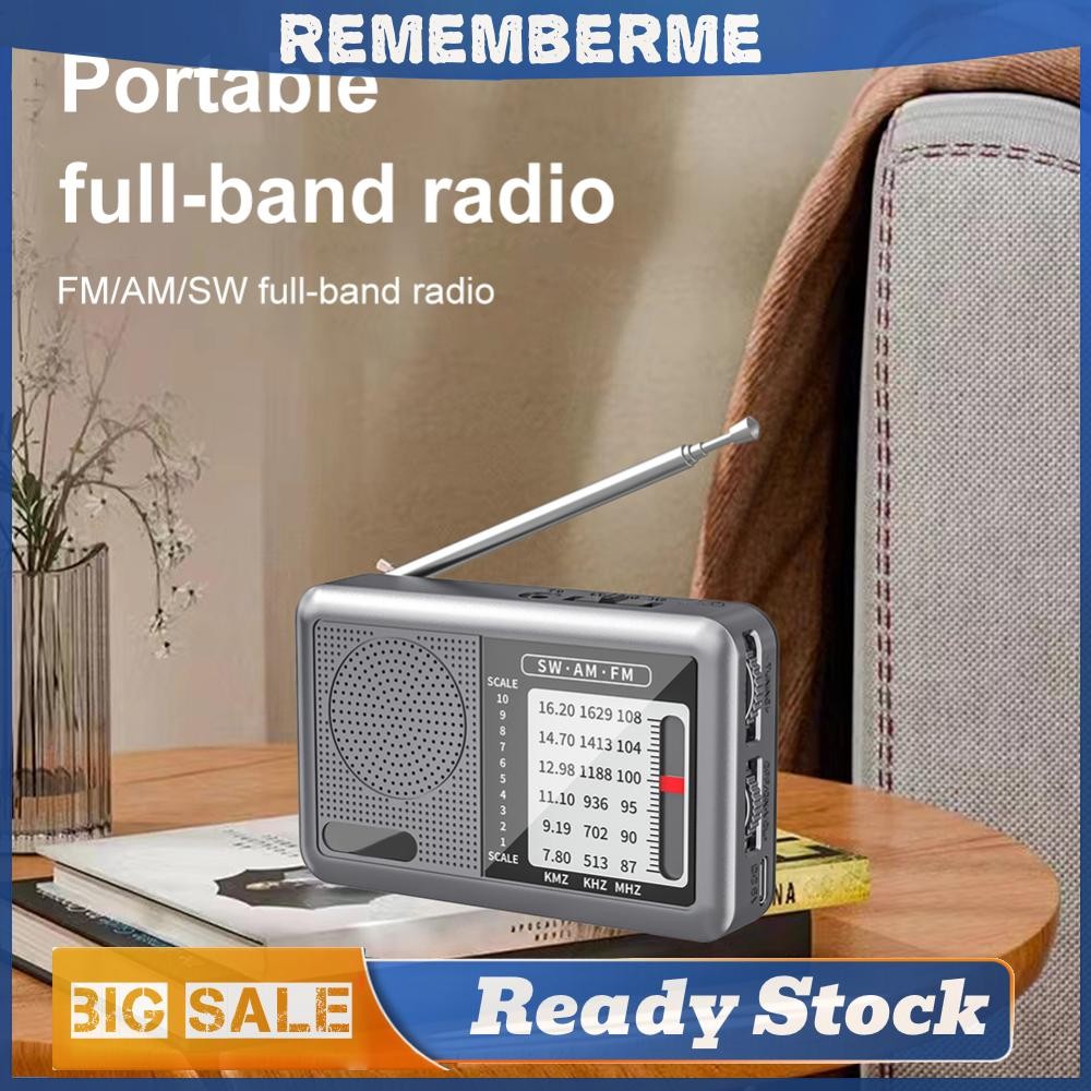 วิทยุแบบพกพาพร้อมแบตเตอรี่ชาร์จและหูฟังวิทยุ FM AM SW วิทยุกระเป๋าวิทยุ