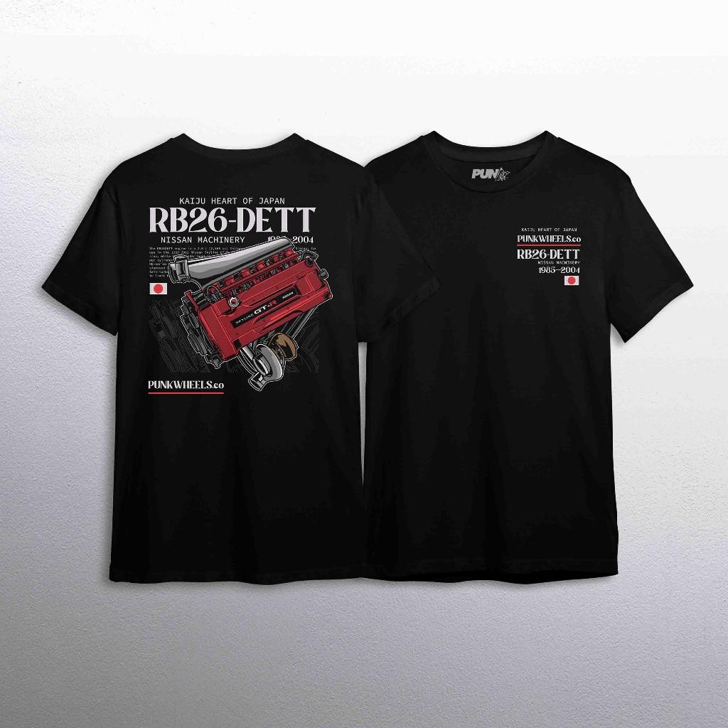 RB26-DETT เสื้อยืดดีไซน์แบบกําหนดเอง – สีดํา แขนสั้น Unisex ไซส์ XS-5XL