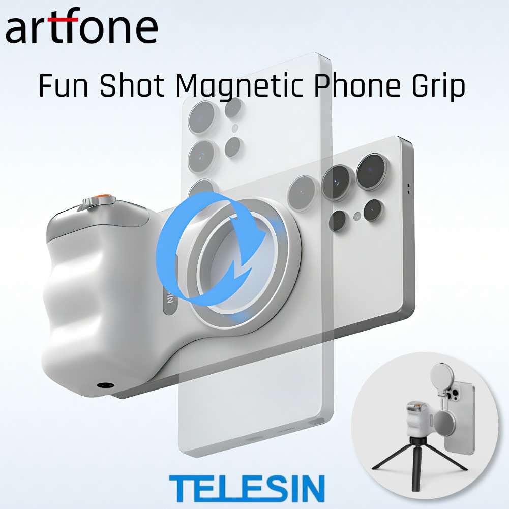 TELESIN Magnetic Phone Selfie Grip ชัตเตอร์ที่ถอดออกได้, 1/4 "สกรู Mount, MFI ได