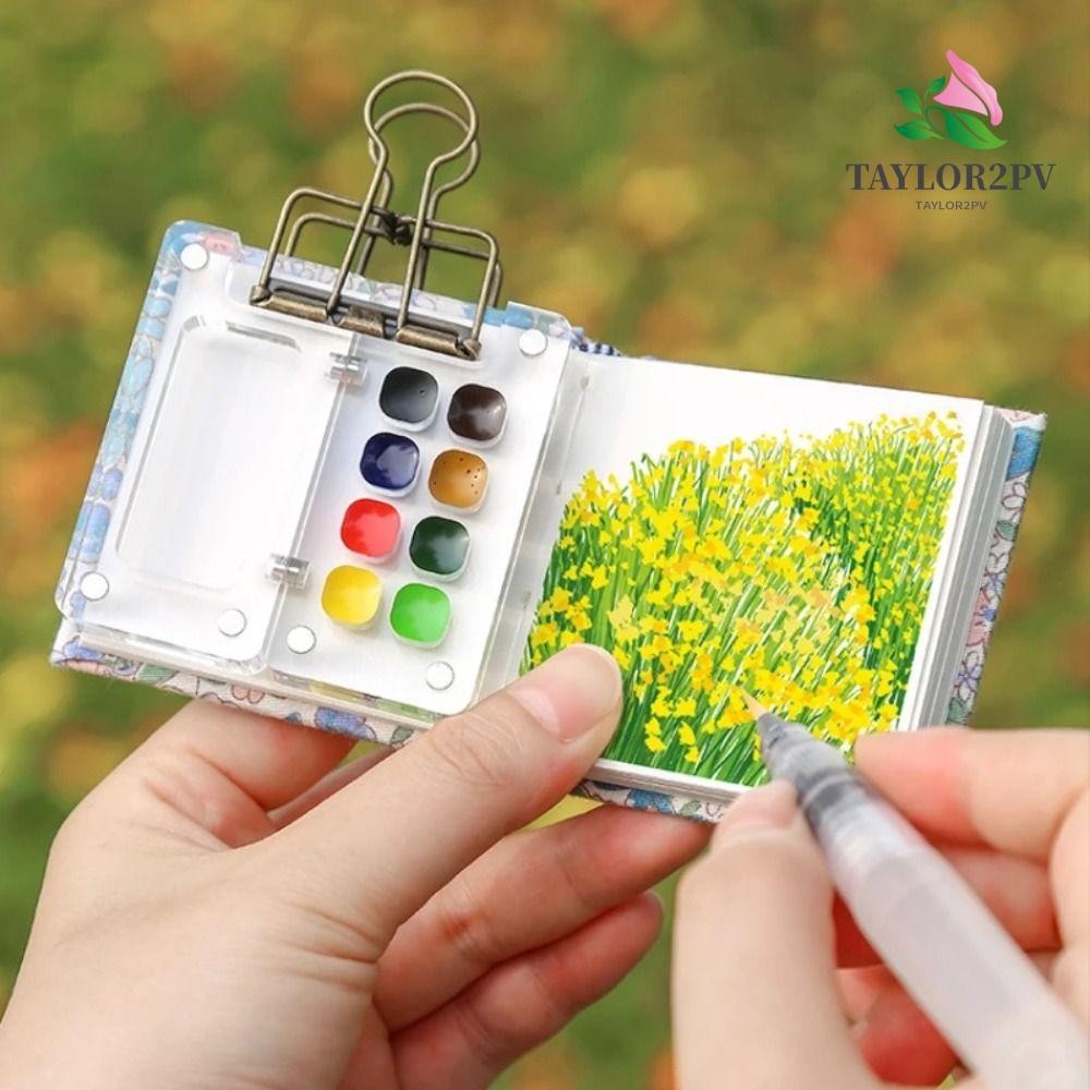 เทย์เลอร์2พีวี จานสีสีน้ํา,กล่องใส่เม็ดสีสีขนาดเล็กแบบพับได้,อุปกรณ์ศิลปะอะคริลิค8/15ตารางแบบพกพากล่องเปล่าสีกลางแจ