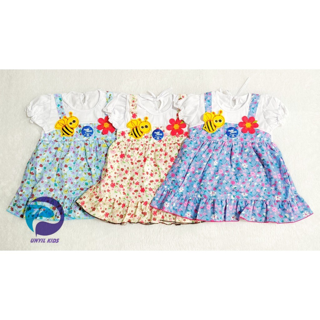 KATUN BABY COTTON DRESS 0-9 MONTHS / BEE FLOWER Motif กระโปรงเด็ก / กระโปรง Premium Planet Kidz - Pl