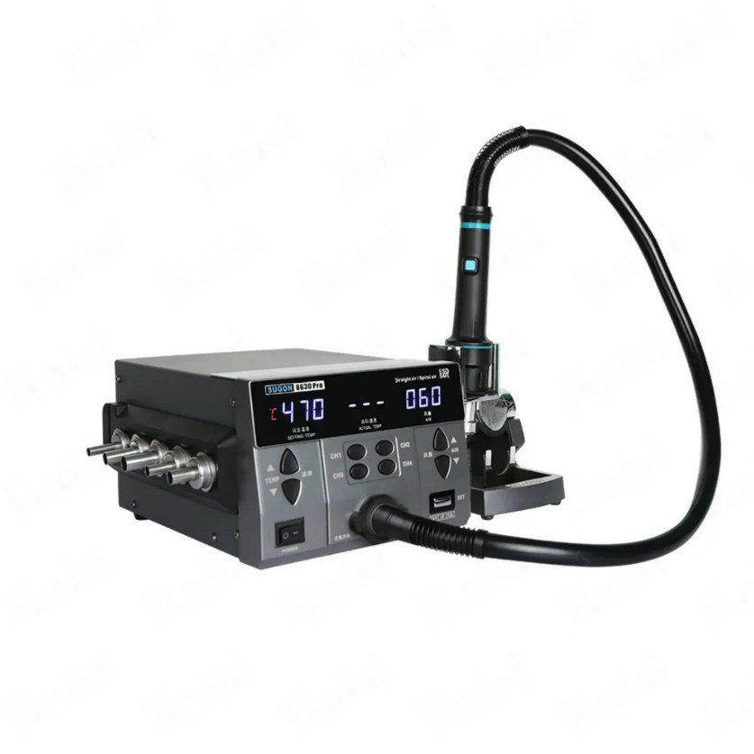 ปืนลมร้อน 1300W SUGON 8630 PRO ซ่อมโทรศัพท์มือถือเครื่องมืออุปกรณ์ชิปเมนบอร์ด BGA สถานีบัดกรีลมร้อน