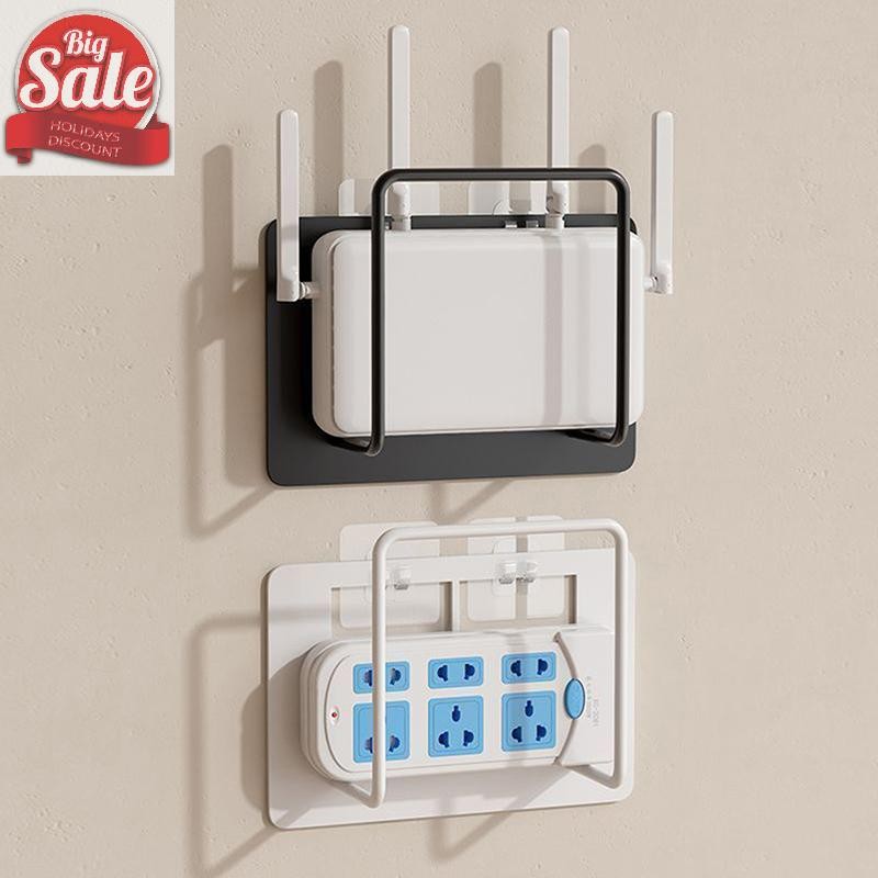 AF สินค้าขายดีอเนกประสงค์ติดผนังเราเตอร์และกล่องรับสัญญาณ – ชั้นเก็บของอเนกประสงค์แบบไม่ต้องเจาะพร้อมตะขอที่ใช้งานได้จริง A