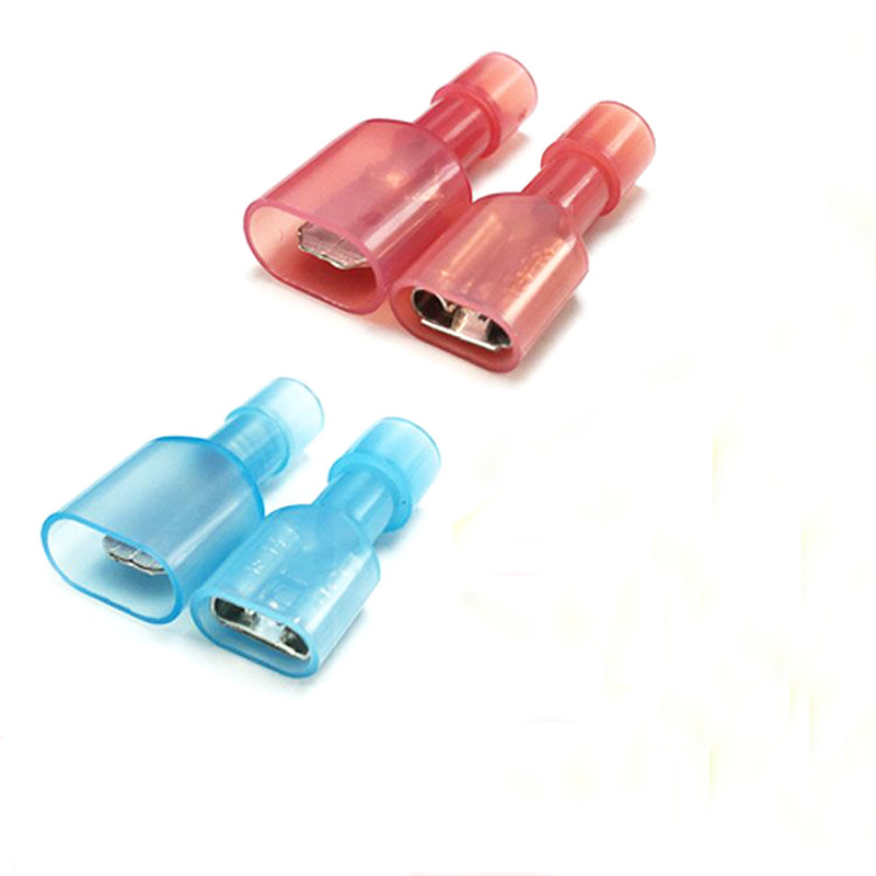 50PCS FDFN1.25-187/250/110 ฉนวนเต็ม Terminal ไนลอน Spade Connector 6.3/4.8/2.8 เทอร์มินัล