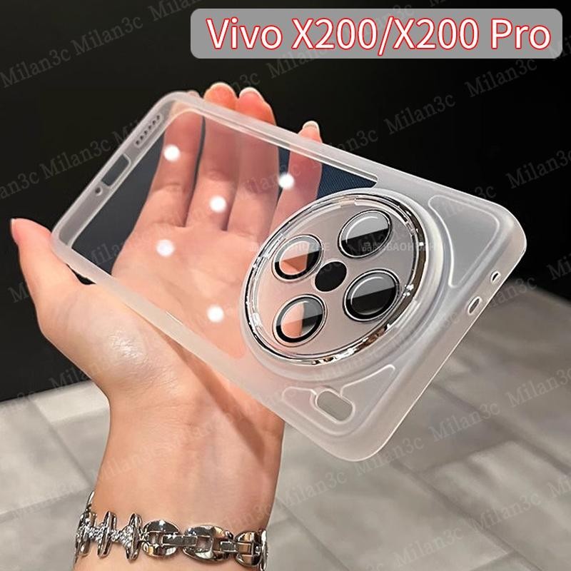 เคส Vivo X200 X100 เคส Vivo X200 X100 Pro เคสใสกันกระแทก เปลือกนิ่ม พร้อมฝาปิดกล้อง ตัวป้องกันเลนส์ 