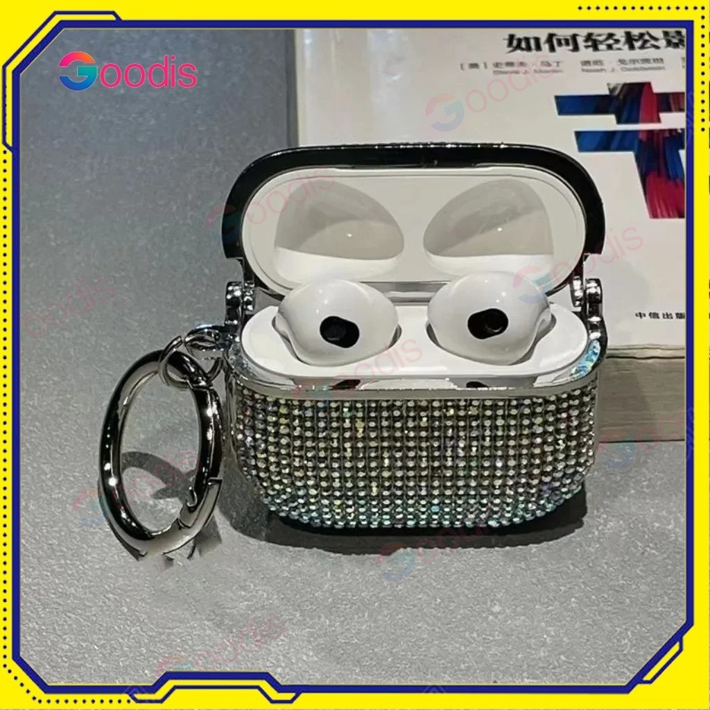 เคสหูฟัง บลูทูธไร้สาย แบบเพชร สำหรับ Airpods 1 2 3 4 Pro 2 3 Case หรูหราลายกลิตเตอร์เพชร ประดับเพชร แบบแข็ง