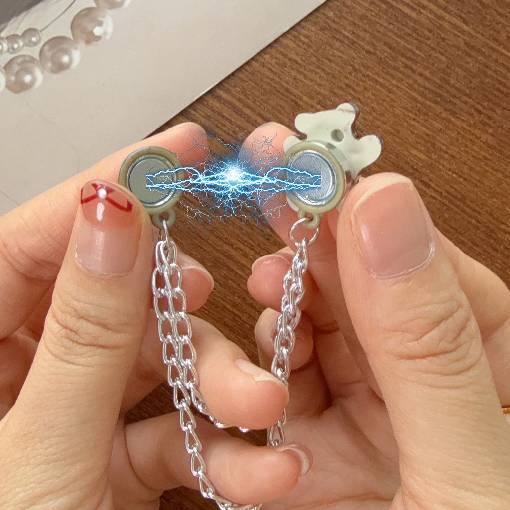 มัลติฟังก์ชั่น่ารักหมีเสื้อผ้าคลิป-แม่เหล็กเฮ็ม หมุด หัวเข็มขัดโบว์คลิปด้วยโซ่กางเกงอุปกรณ์เสริม - รูปที่ 5