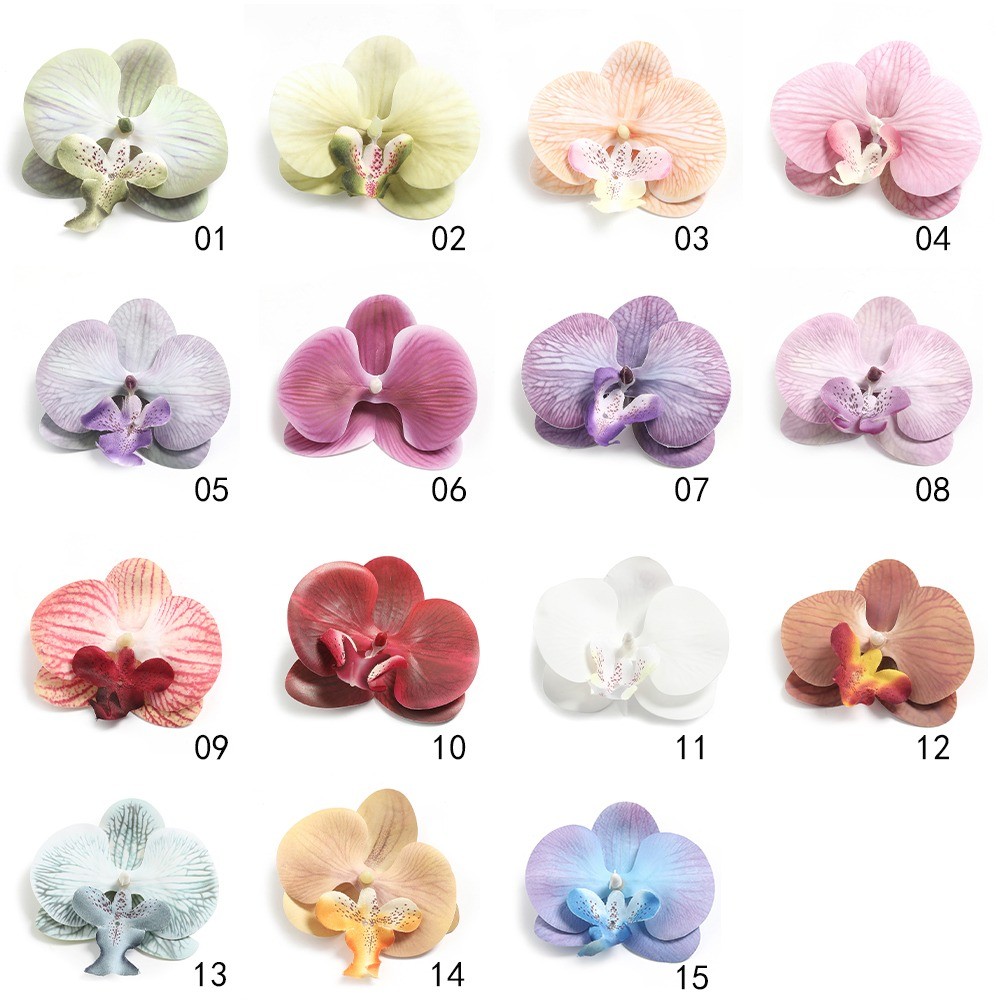1PC ประดิษฐ์ผีเสื้อ Orchid ดอกไม้สําหรับ DIY รองเท้างานแต่งงานหัตถกรรมชิ้นกลาง Party Home Decor