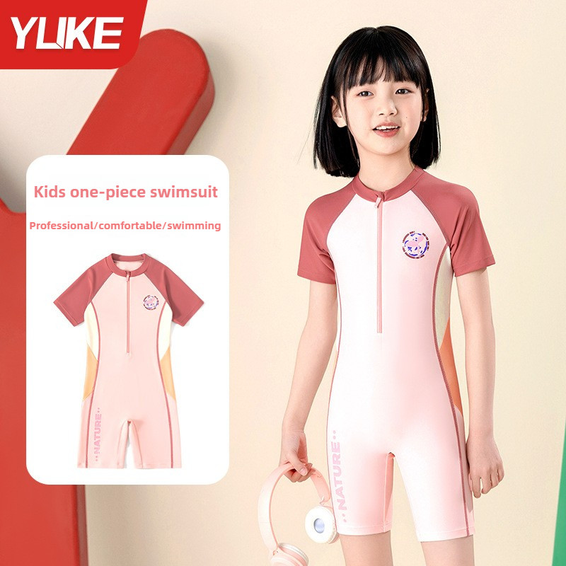 YUKE ชุดว่ายน้ำชิ้นเดียวแฟชั่นสำหรับสาว ๆ one-piece swimsuit for girls