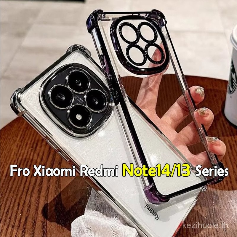 เคสใสสำหรับ Xiaomi Redmi Note 14 Pro+ Note 13 14 Pro Plus Note13 Note14Pro+ 4G 5G เคสโทรศัพท์ TPU โปร่งใส กันกระแทก ป้องกันการตกหล่น ปกหลังนุ่ม