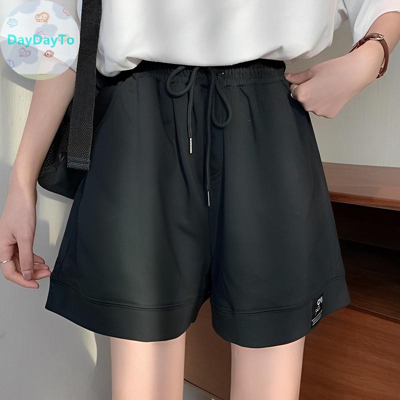 DayDayTo กางเกงขาสั้นลําลองผู้หญิงฤดูร้อนบาง A-liine เอวสูงกีฬากางเกงหลวมกลางแจ้ง TH