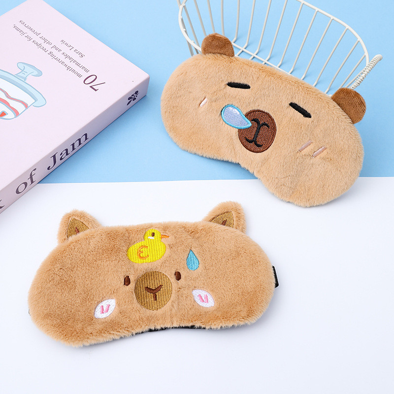Capybara การ์ตูนน่ารัก Plush Sleep Eye Mask Sort Eye การ์ตูน Sleep Night Dream Lightproof Eye Mask สําหรับเด็กนอนหลับ Better ของขวัญวันวาเลนไทน์