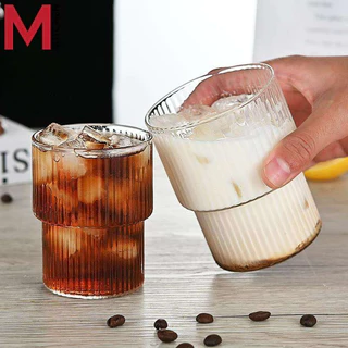 M KITCHEN YYF แก้วน้ำ แก้วกาแฟ ทรงเหลี่ยม สไตล์มินิมอล (A0)