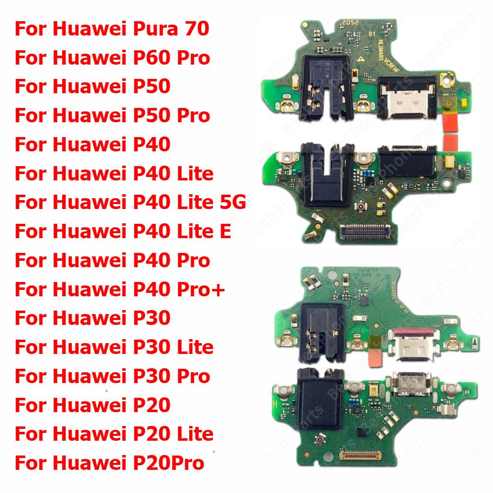 พอร์ตชาร์จสําหรับ Huawei Pura 70 60 50 40 Pro Plus P30 P20 Lite 5G บอร์ดชาร์จ Usb Connector แผ่น Pcb Dock Flex อะไหล่สายเคเบิล