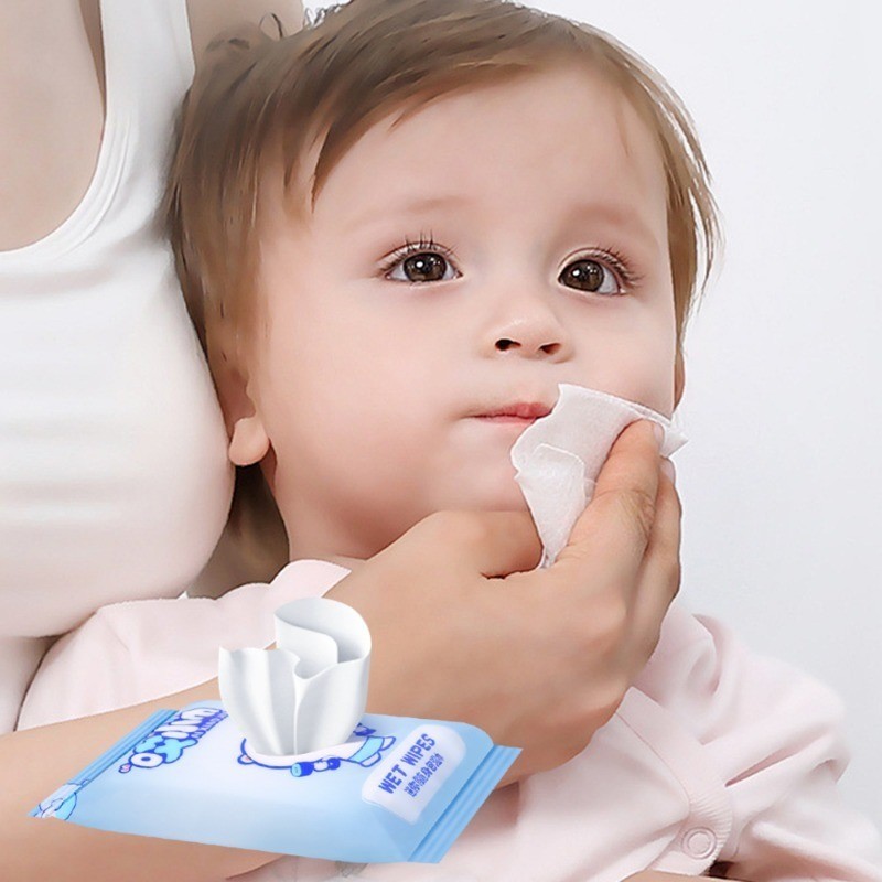 5/10/20แพ็คทิชชู่เปียกเด็กแบบใช้แล้วทิ้ง / ผ้าเช็ดทําความสะอาดปากมือนุ่มพิเศษ / ผ้าเช็ดทําความสะอาดไม่ทอที่อ่อนโยน - รูปที่ 2