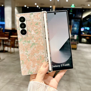 Slim Shell รูปแบบบานพับแม่เหล็กเคสโทรศัพท์สําหรับ Samsung Galaxy Z พับ 8 ultra 7 6 Z พับ 5 Z พับ 4 พับ 7 ปกแข็ง