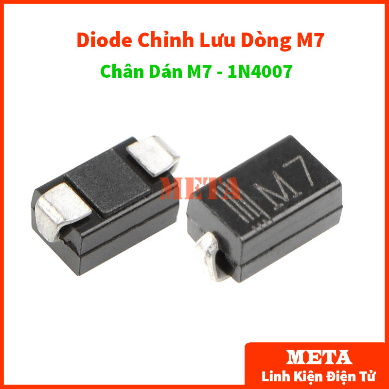 [ถุง 10 ชิ้น] ไดโอดเรียงกระแส M7 1A/1200V 1N4007 IN4007 M7 SMD 4007 Pin