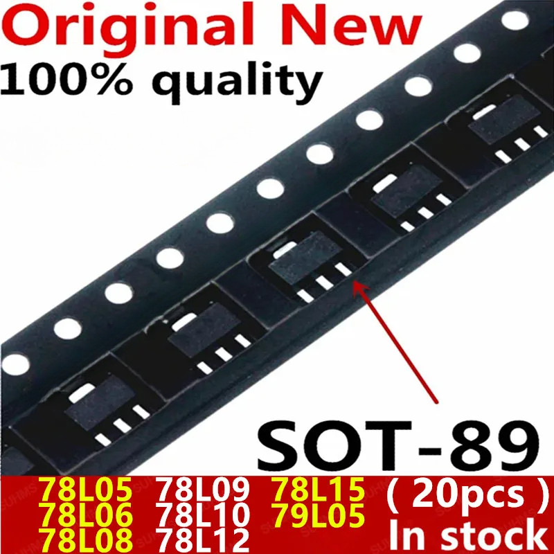 (20 ชิ้น) 100% ใหม่ 78L05 78L06 78L08 78L09 78L10 78L12 78L15 79L05 SOT-89 ชิปเซ็ต