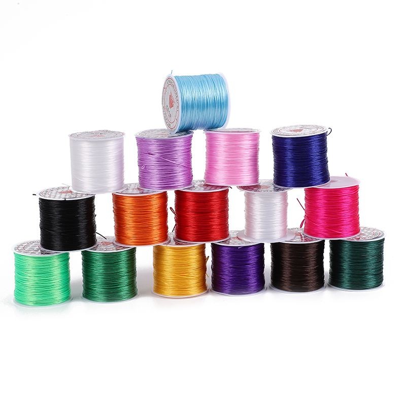 穿珠子的弹力线串珠绳手链线皮筋松紧手串绳碧玺水晶线佛珠文玩线Elastic string with beads, bead string rope, bracelet string, rubber b