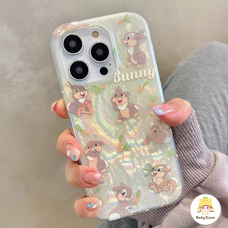 เคสไอโฟน 13 สำหรับ iPhone 16 11 13 15 12 14 Pro Max 16 7 8 15 14 Plus XR X XS Max SE 2022 ตลกกระต่ายการ์ตูนการ์ตูนน่ารัก