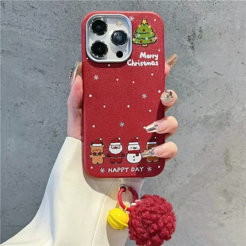 กรณีคริสต์มาสสําหรับ Samsung A06 A15 A55 A35 A73 A24 A22 A72 A71 A51 ฝาครอบกันกระแทกพร้อมเชือกเส้นเล็ก