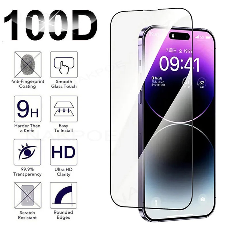 🔥ฟิล์ม ฟิล์มกระจกรุ่นไอโฟน แบบเต็มจอ 9D ทุกรุ่น! สําหรับ iPhone 17 18 16 Pro Max 16e 11 12 13 14 15 X XS XR SE 7 8 Plus