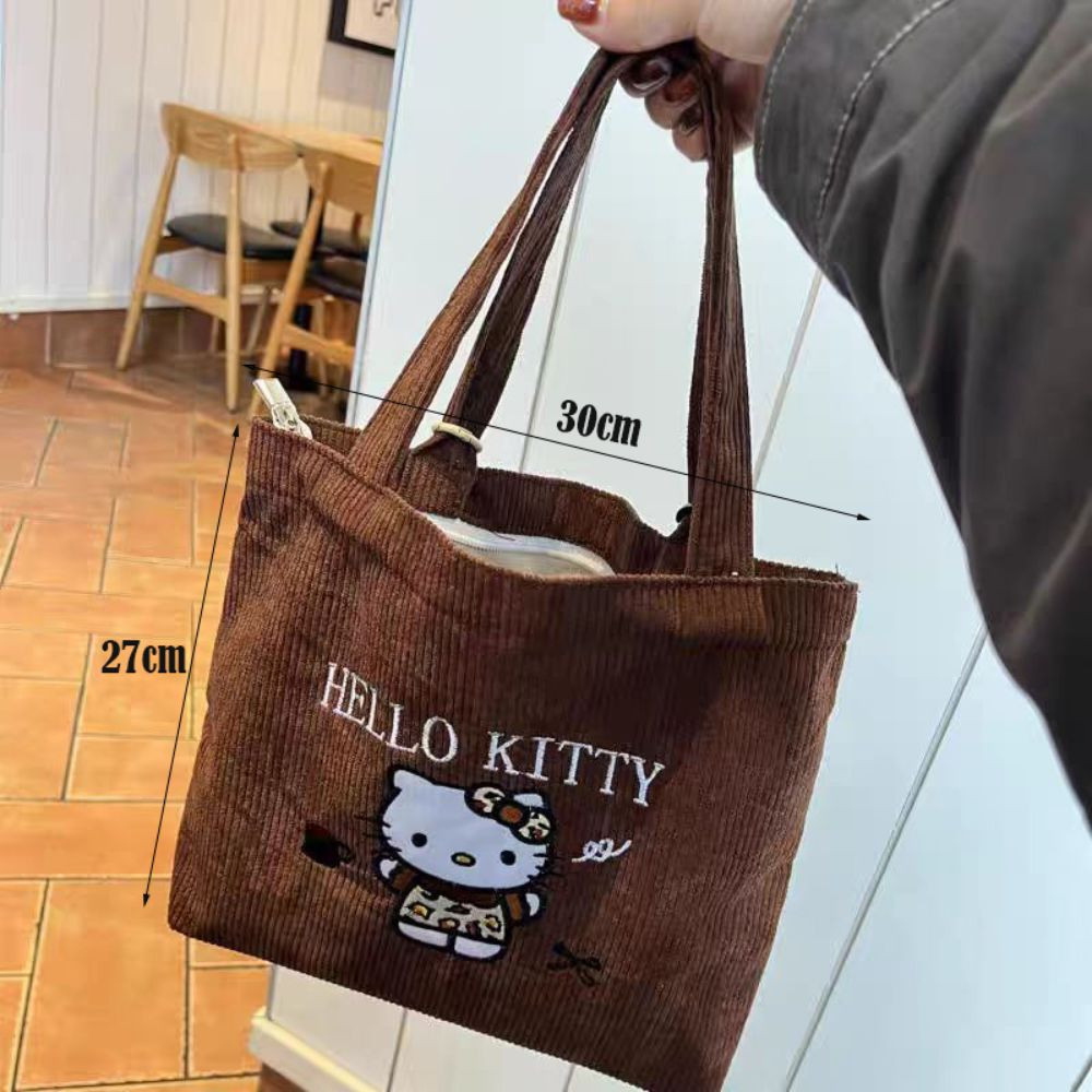 โคลินา115กระเป๋าเครื่องสําอาง,กระเป๋าถือ HelloKitty ปักลาย,ผ้าผ้าลูกฟูกย้อนยุคคุณภาพสูงแบบพกพากระเป๋าเก็บแต่งหน้า