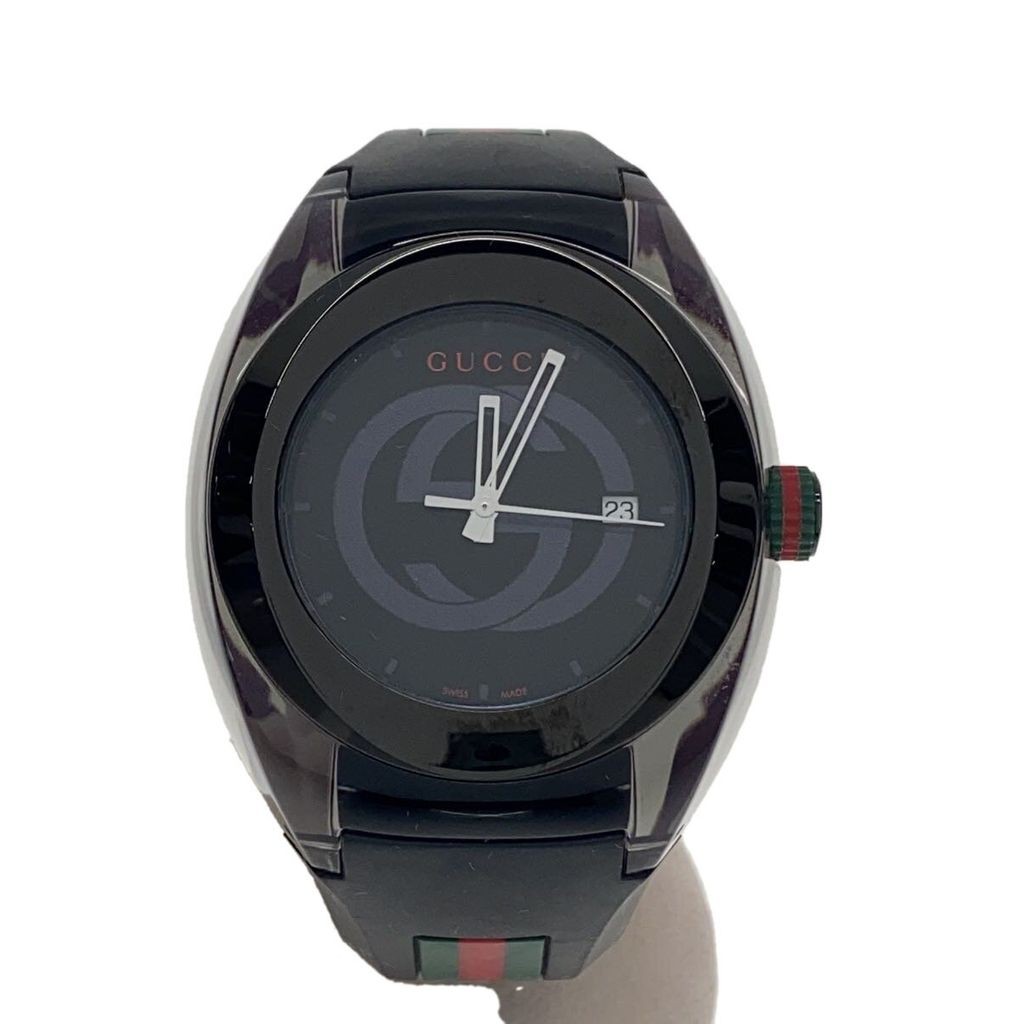 GUCCI men's watch analog BLK Direct from Japan Secondhand