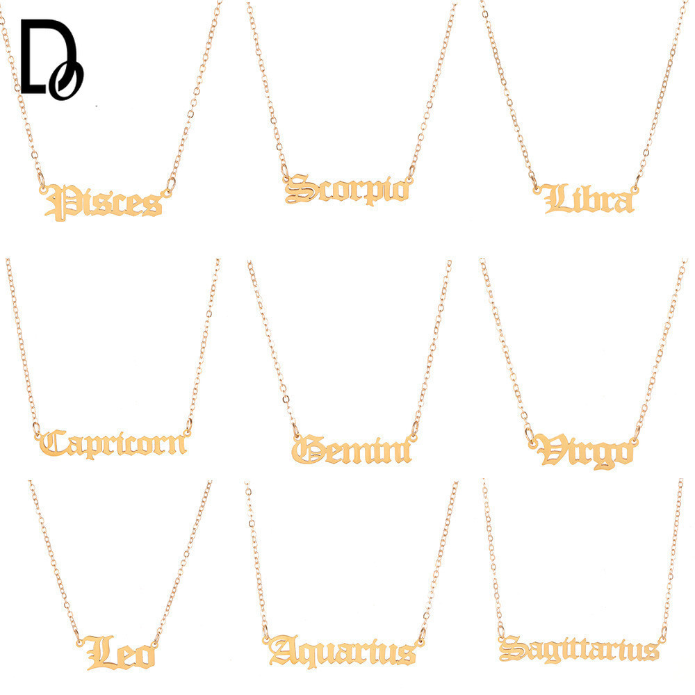 Dincior ทองสแตนเลสสิบสอง Constellation สร ้ อยคอ Simple Clavicle Chain แฟชั ่ นอุปกรณ ์ เสริมของขวัญ