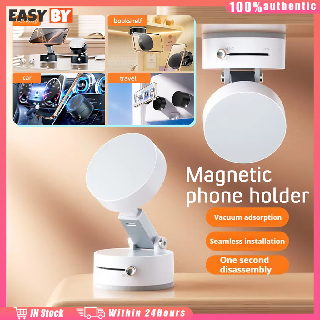 ที่วางโทรศัพท์แม่เหล็กสองด้าน ในรถยนต์ สําหรับมือถื่อหลายรุ่น สูญญากาศ magnetic phone holder