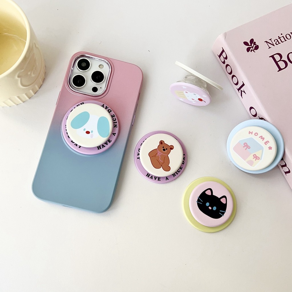 ทรงกลม Magnetic Attraction การ์ตูนตุ๊กตาหมี Pingu Hello Kitty สัตว์ผู้ถือโทรศัพท์ Creative Kickstand สําหรับ Naked โทรศัพท์มือถือ Magsafe กรณีพับ Anti-drop PC Bracket - รูปที่ 5