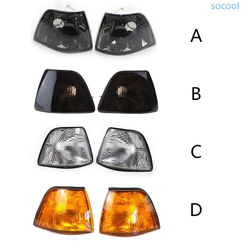 Soc * ซ้ายขวามุมไฟเลี้ยวไฟมุมพร้อมเลนส์ 4 สีสําหรับ 3 Series E36 4DR 92-98 63138353279 63138353