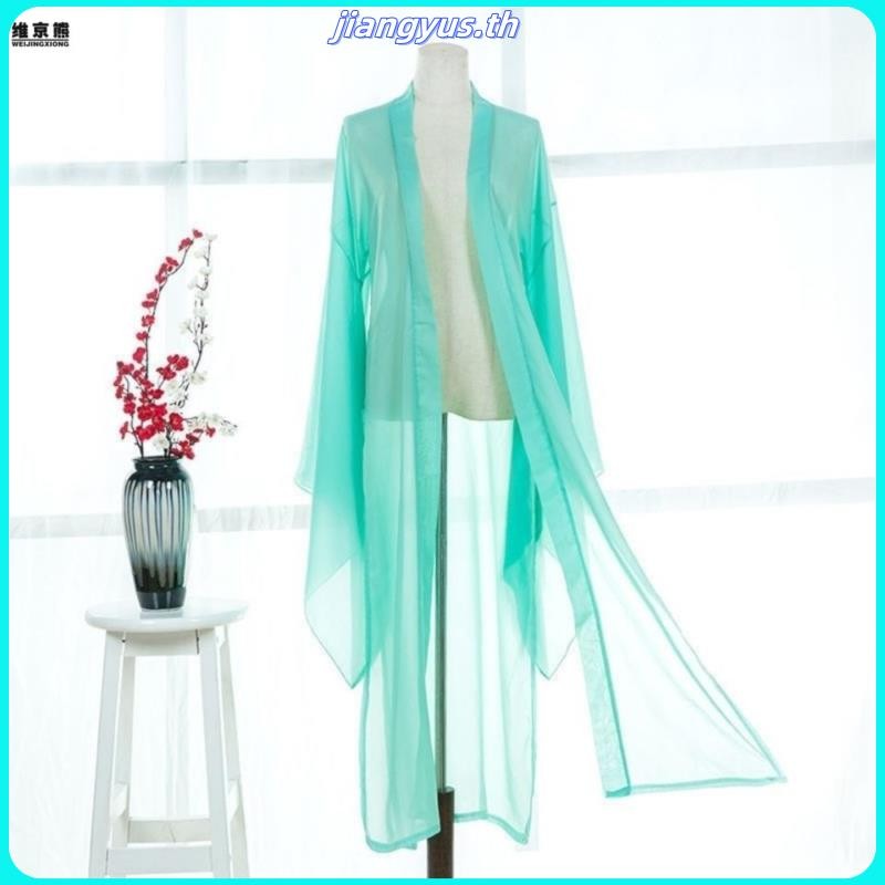 Shanhai เสื ้ อแขนจีน , Tang Dynasty บาง Hanfu คาร ์ ดิแกน , จีน Hanfu เสื ้ อผ ้ าชีฟองคลาสสิกพื ้ นบ ้ านจีนแบบดั ้ งเดิม Hanfu เสื ้ อคลุมคอสเพลย ์ - รูปที่ 3