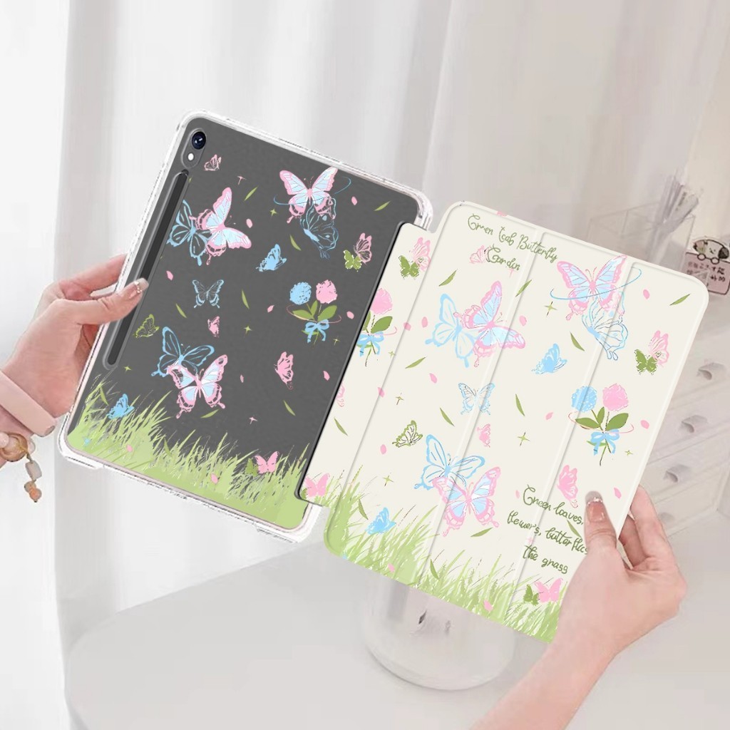 tablet cover for samsung galaxy tab s9 plus 12.4 Tab S9/S9 FE 11 หลังใส เคส3พับ